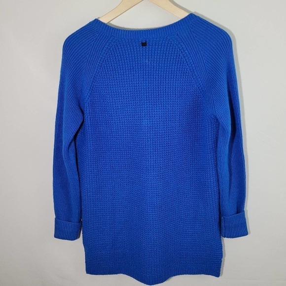 Lole Blue Wool Blend VNeck Kangaroo Pocket Sweater - Picture 6 of 12